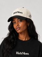 Rich Mom Embroidered Snapback - Natural/ Black