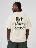 Rich Dad Ultra Heavyweight T-Shirt - Cream/ Green
