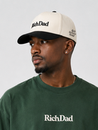 Rich Dad Embroidered Snapback - Natural/ Black