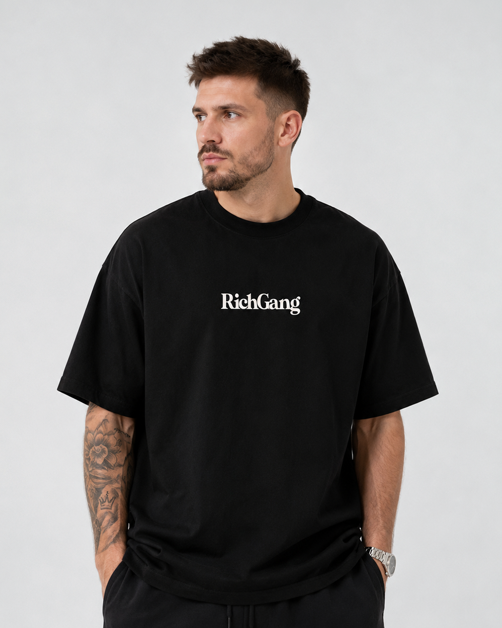 Rich Gang Ultra Heavyweight T-Shirt - Black