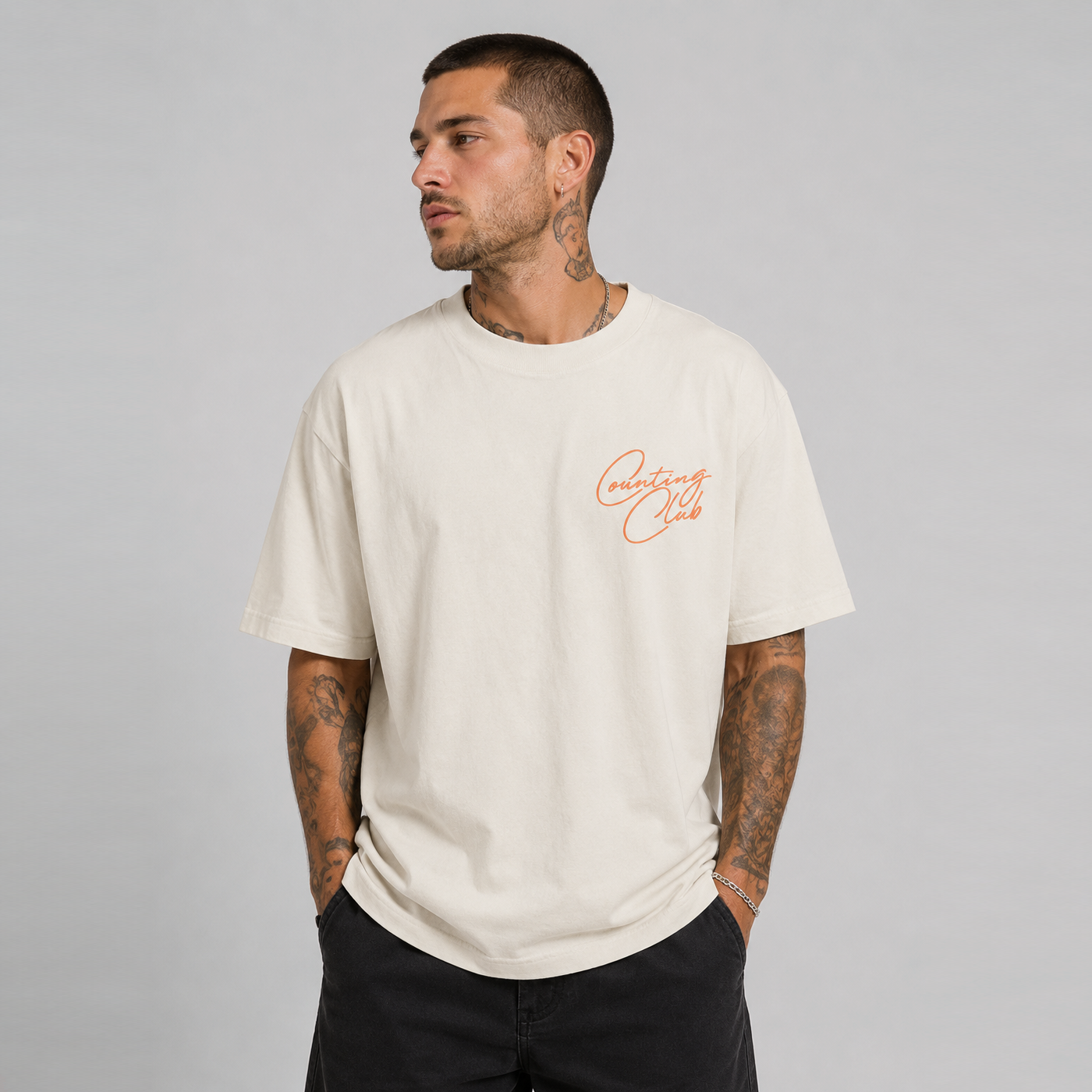 Counting Club Ultra Heavyweight T-shirt - Cream (Copy)