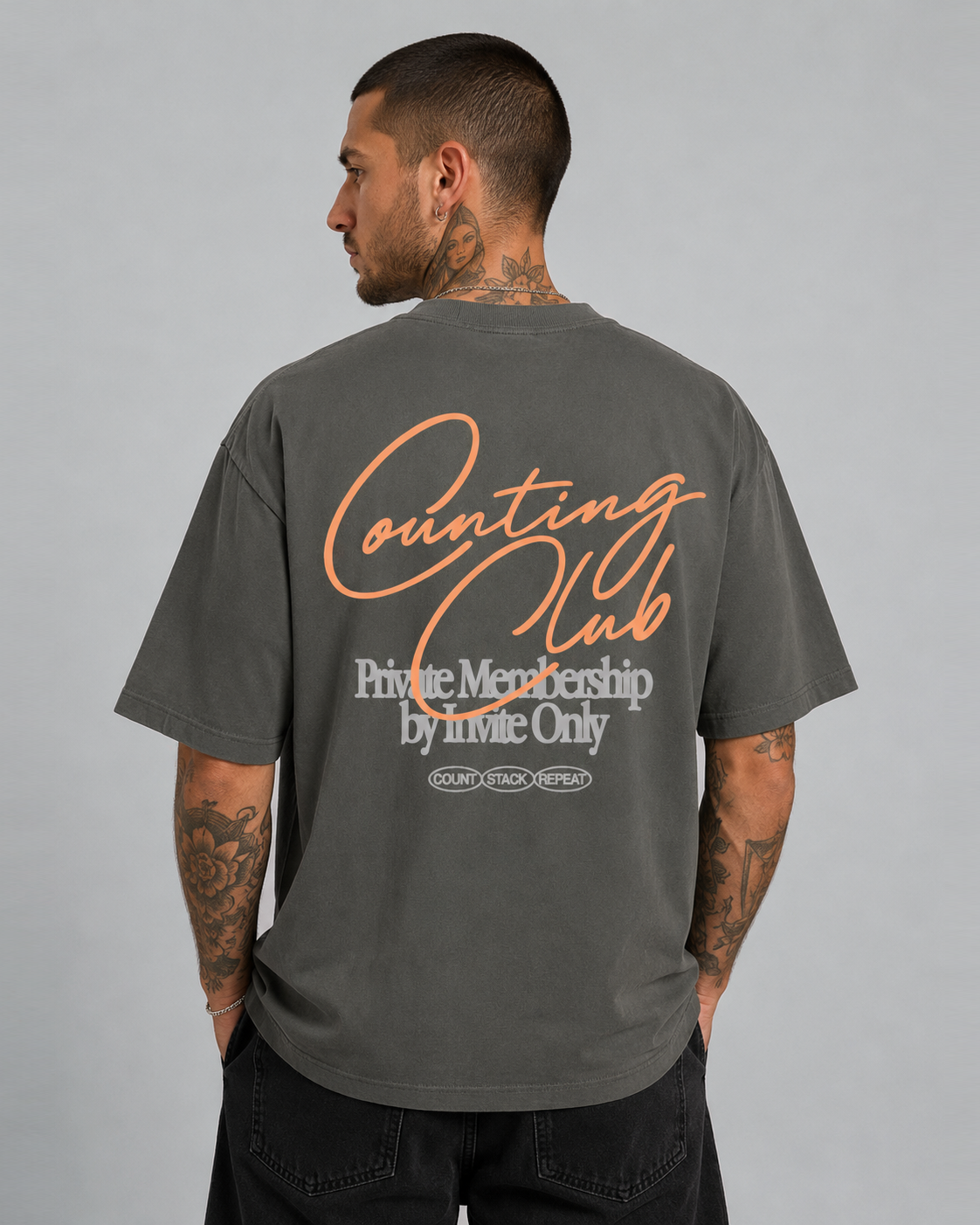 Counting Club Ultra Heavyweight T-shirt - Dark Grey (Copy)