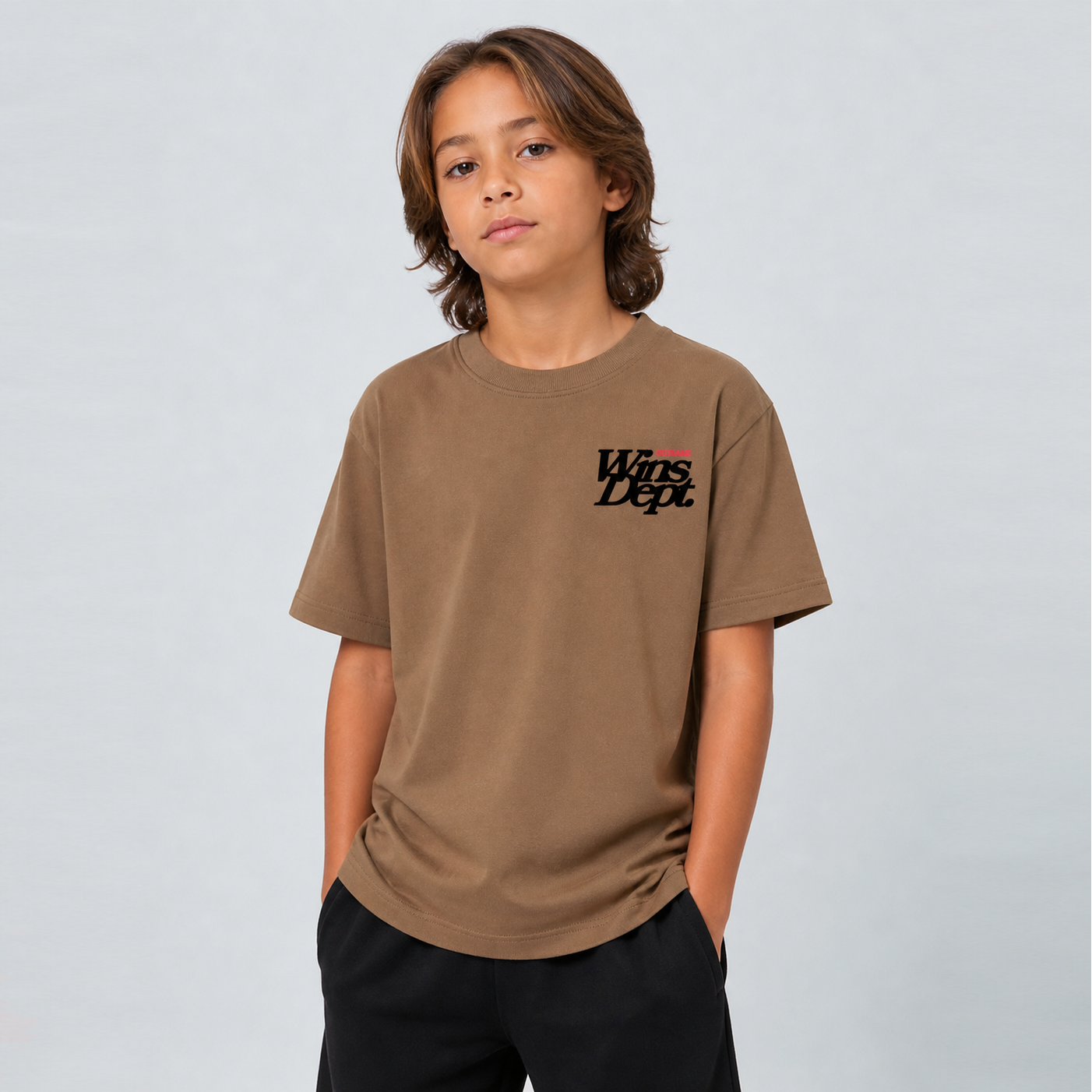 Wins Dept. Youth T-shirt - Vintage Brown