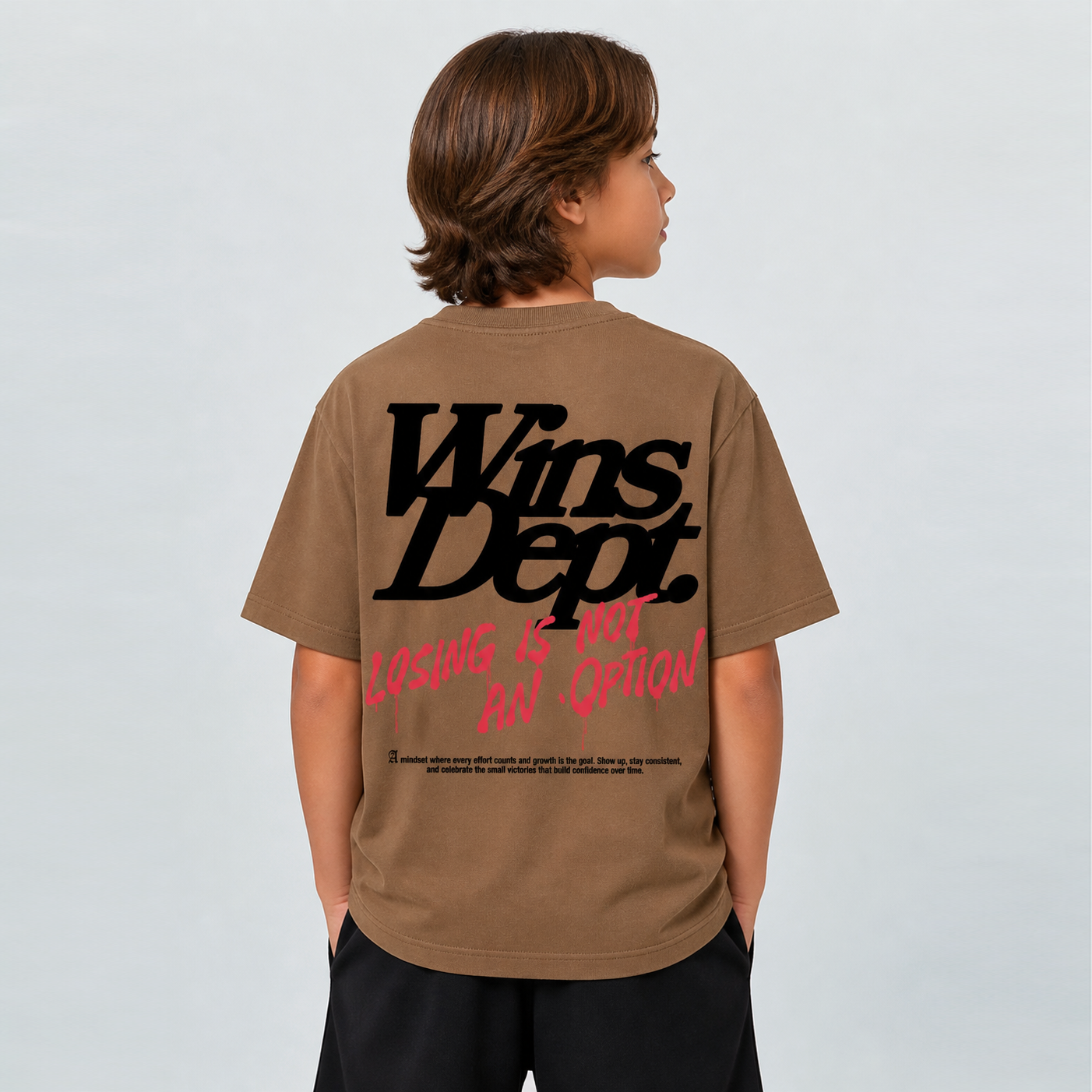 Wins Dept. Youth T-shirt - Vintage Brown