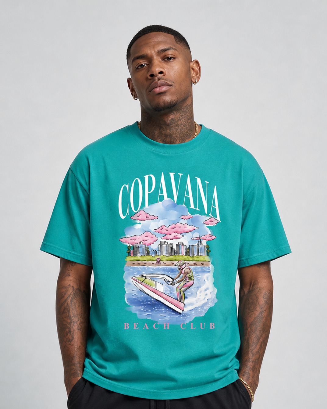 Beach Club Wave Runner T-Shirt - Sea Green