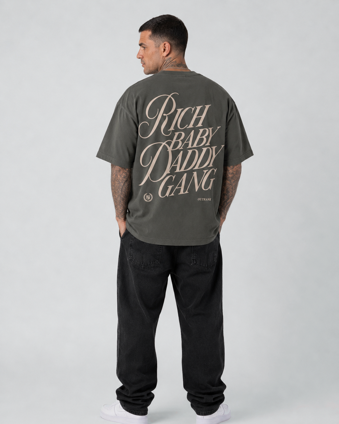 Rich Baby Daddy Gang Premium Crest T-shirt- Shadow