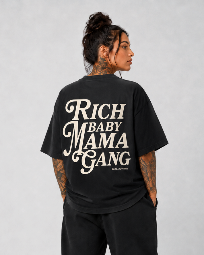 Rich Baby Mama Gang Ultra Heavyweight T-shirt Black