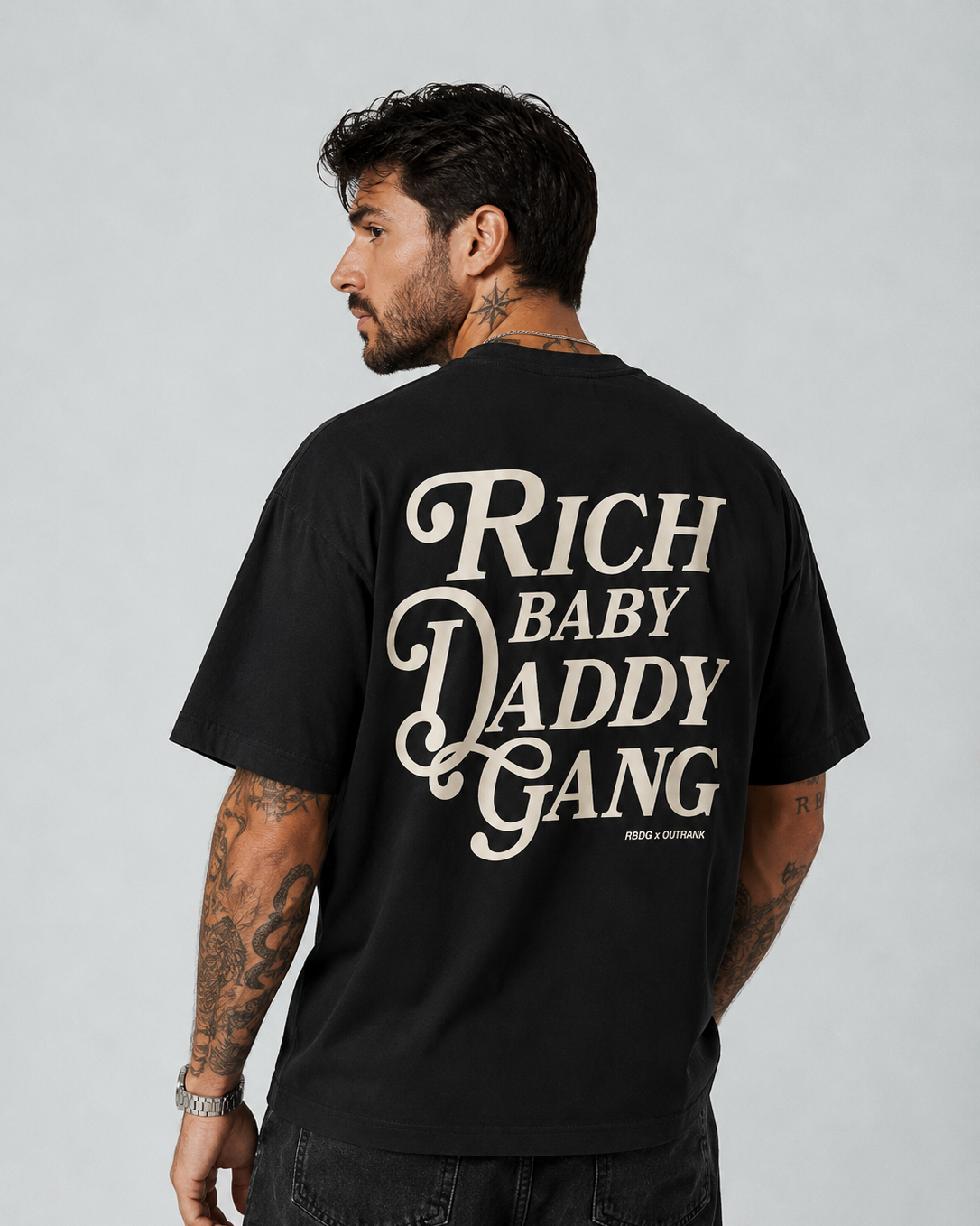 RBDG  Premium Heavyweight T-shirt - Black/Ivory
