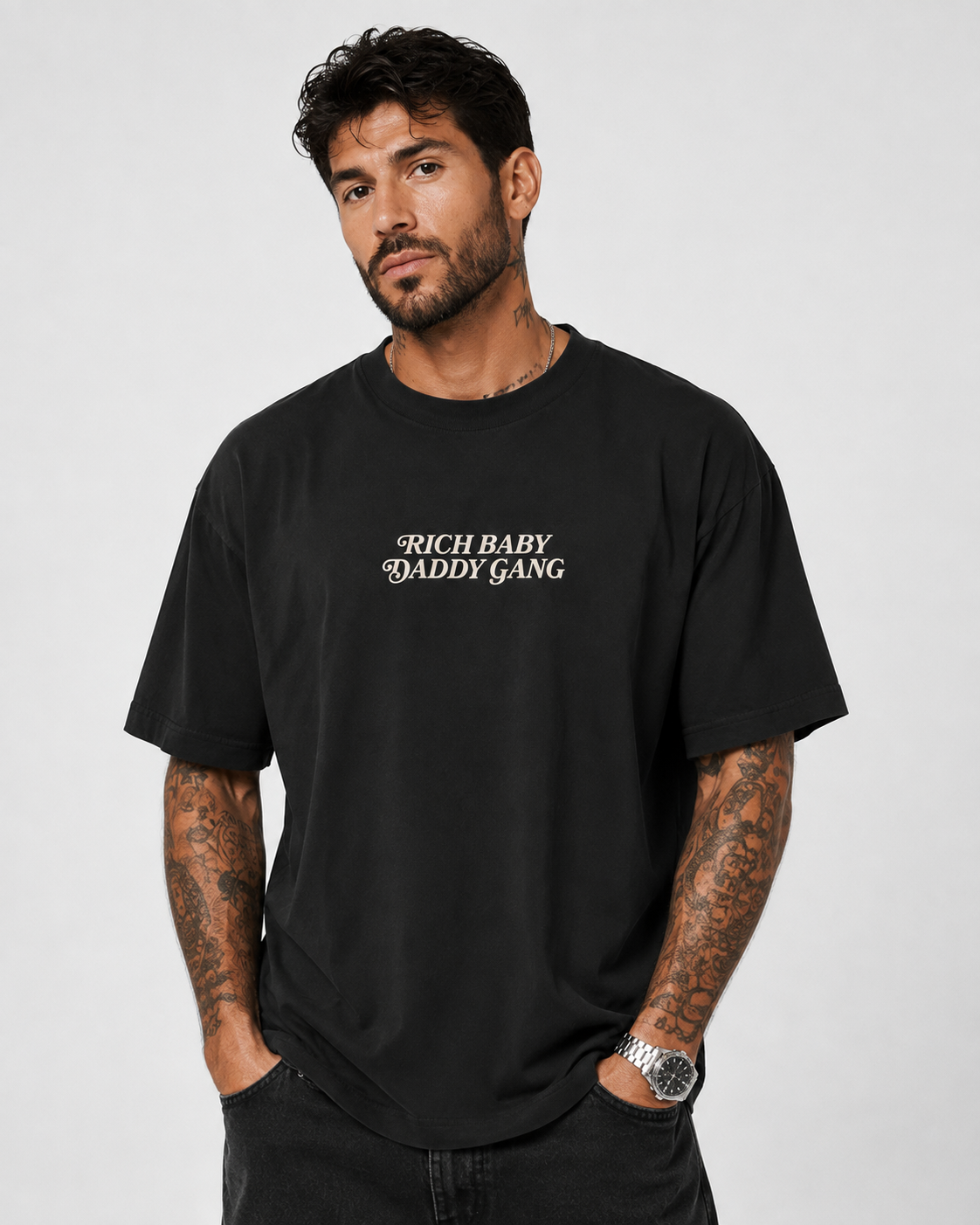 RBDG  Premium Heavyweight T-shirt - Black/Ivory