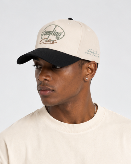 Private Membership Embroidered Snapback - Natural / Black