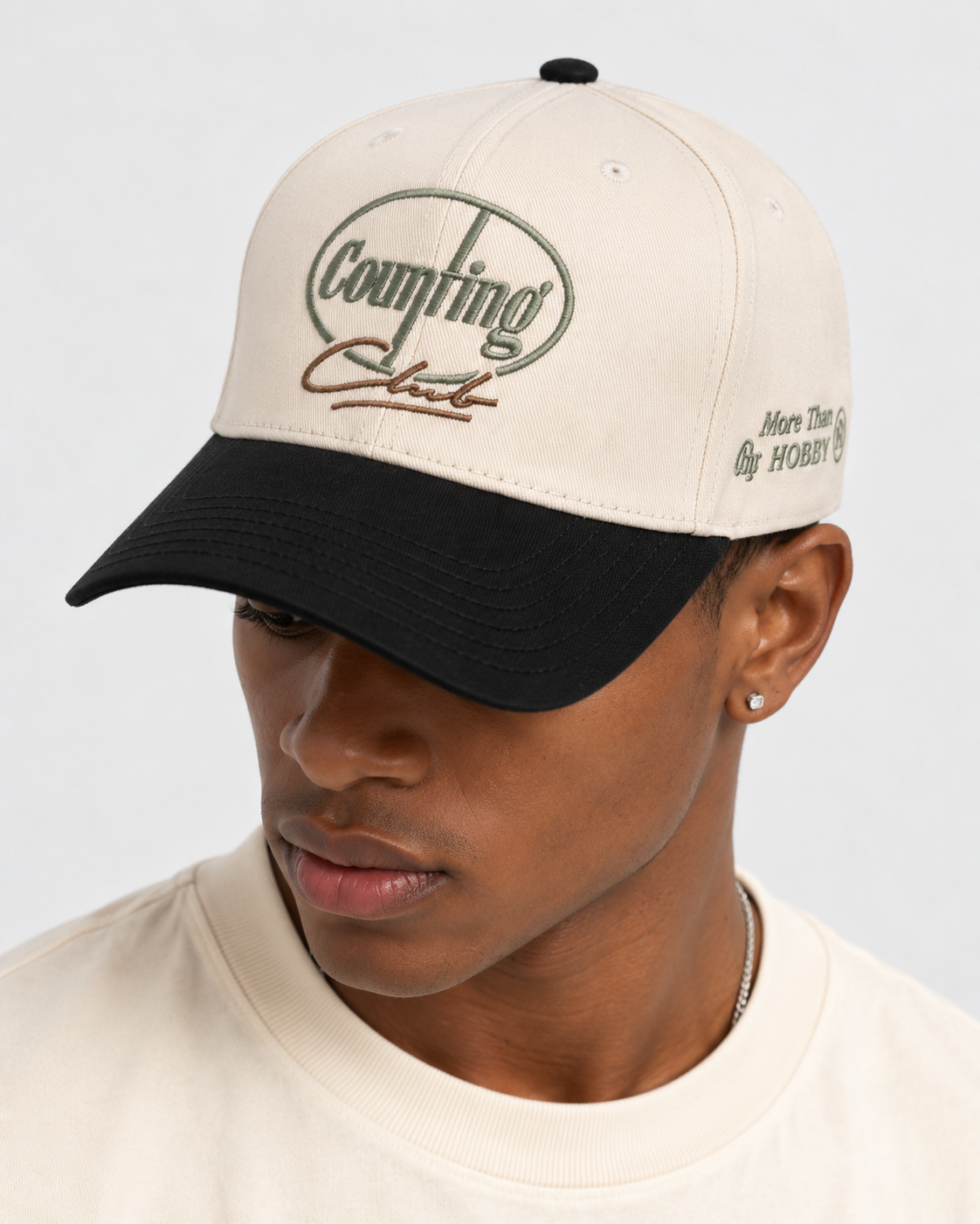 Private Membership Embroidered Snapback - Natural / Black