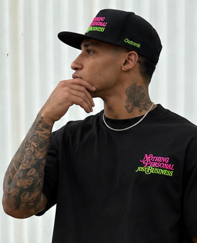 Nothing Personal Embroidered Snapback - BLACK