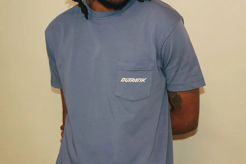 Everyday Pocket Flock T-Shirt - Blue - Outrank