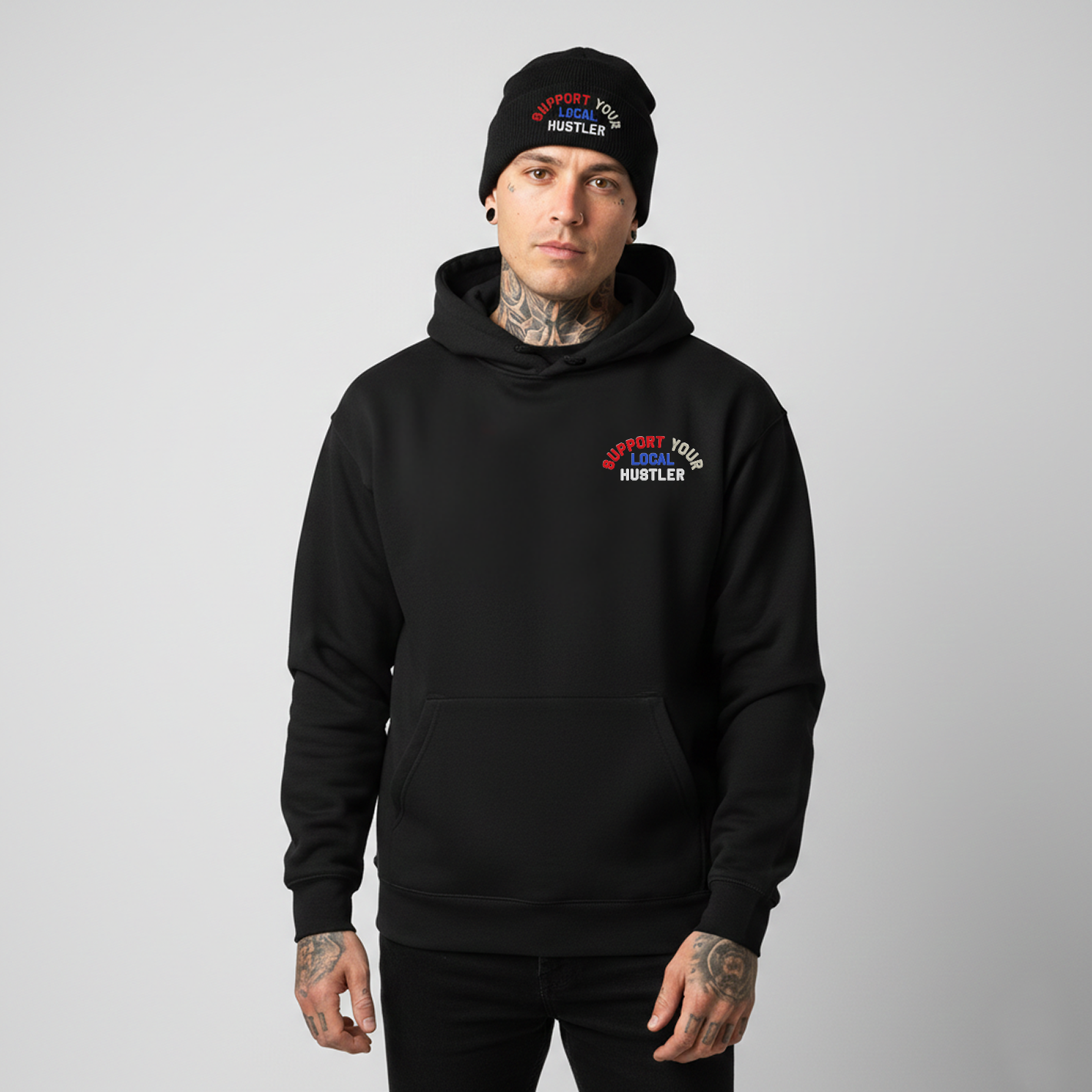 Support Your Local Hustler Embroidered Ultra Heavyweight Hoodie