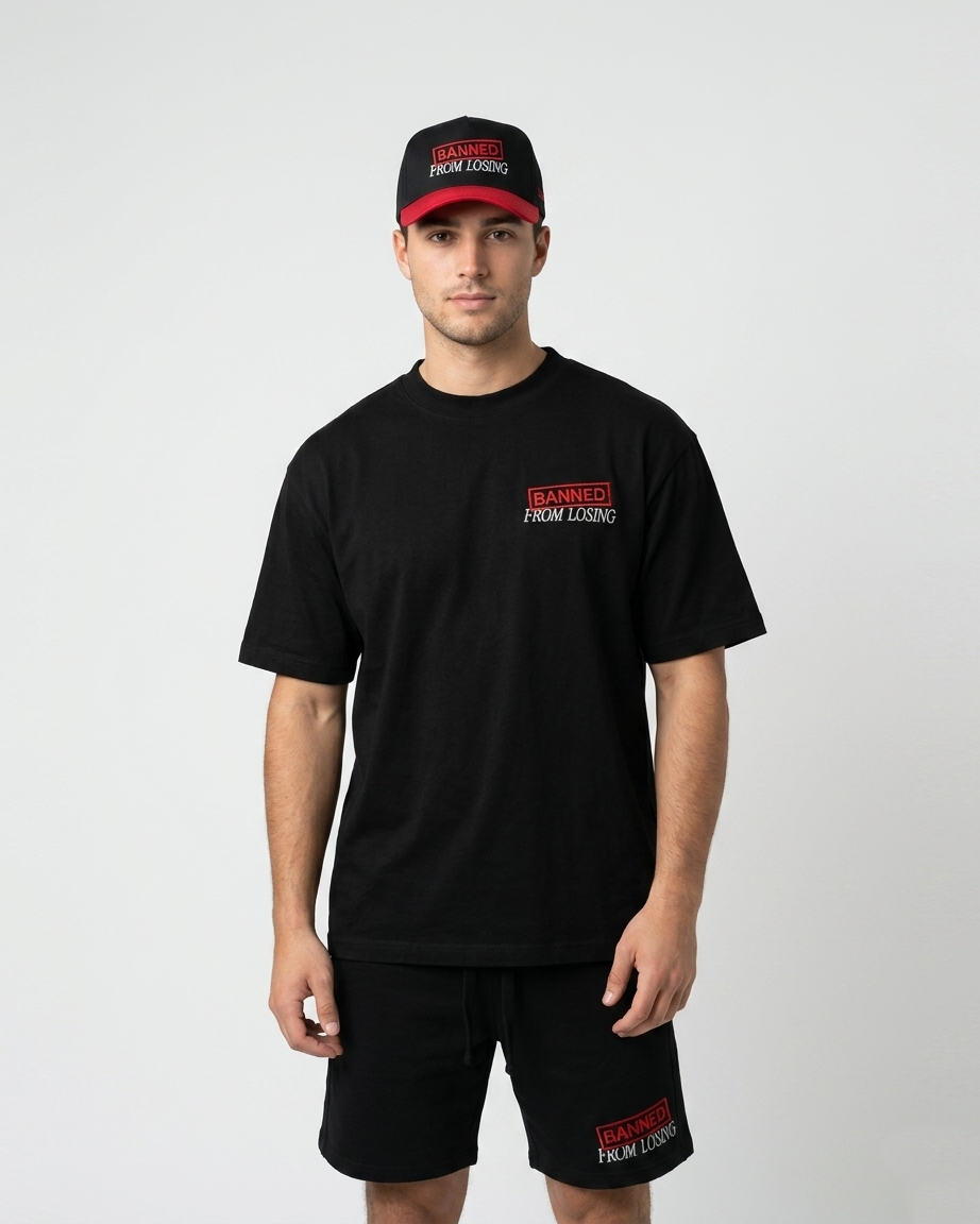 Banned From Losing Embroidered Short