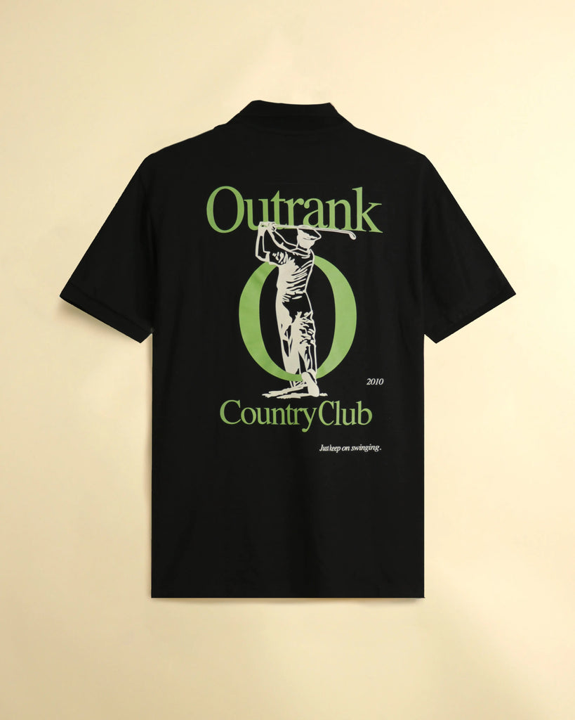 Keep On Swinging Polo Shirt- Black Outrank Brand