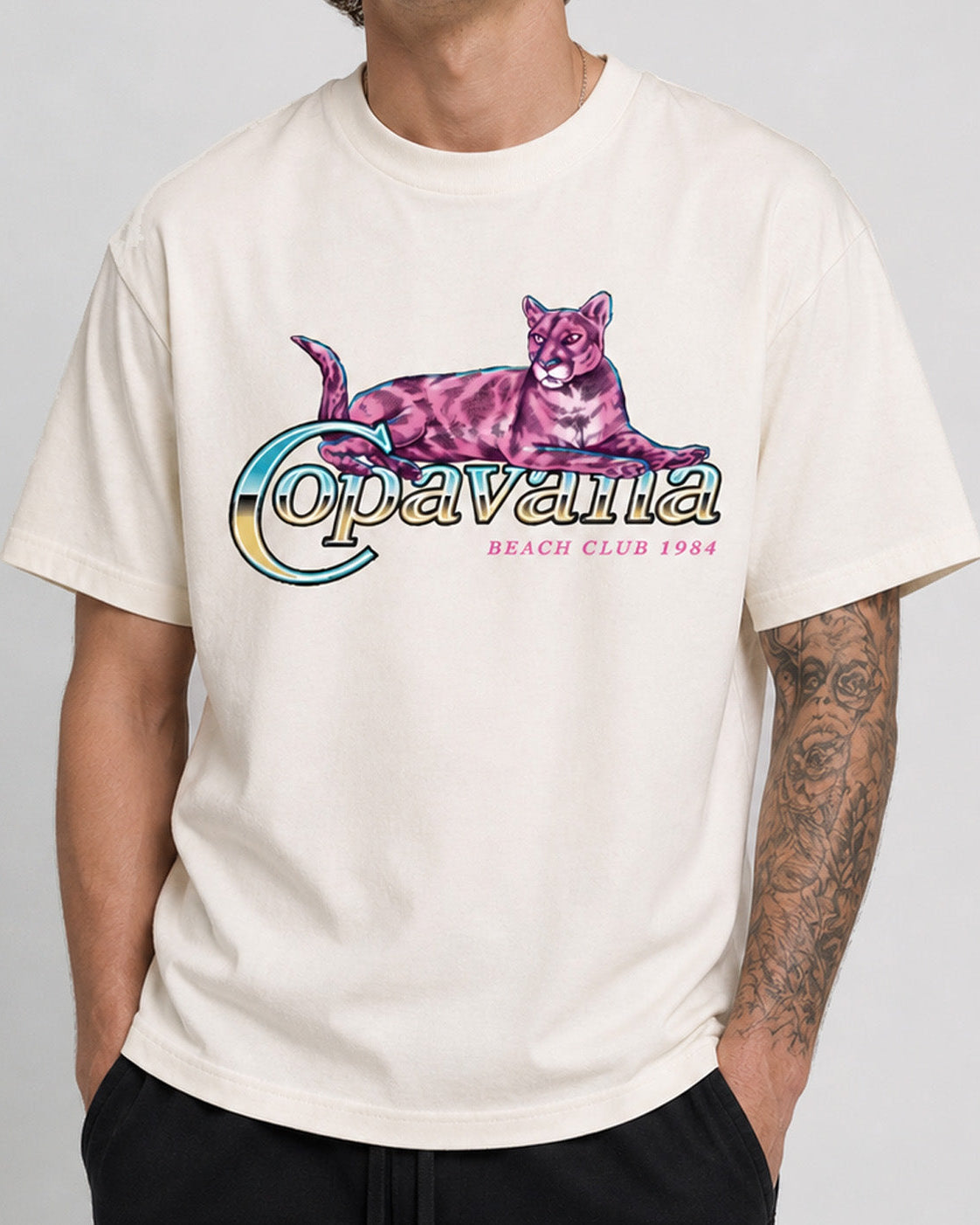 Panther Club T-Shirt - Vintage White