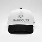 No Handouts Puff Embroidered Snapback - GREY