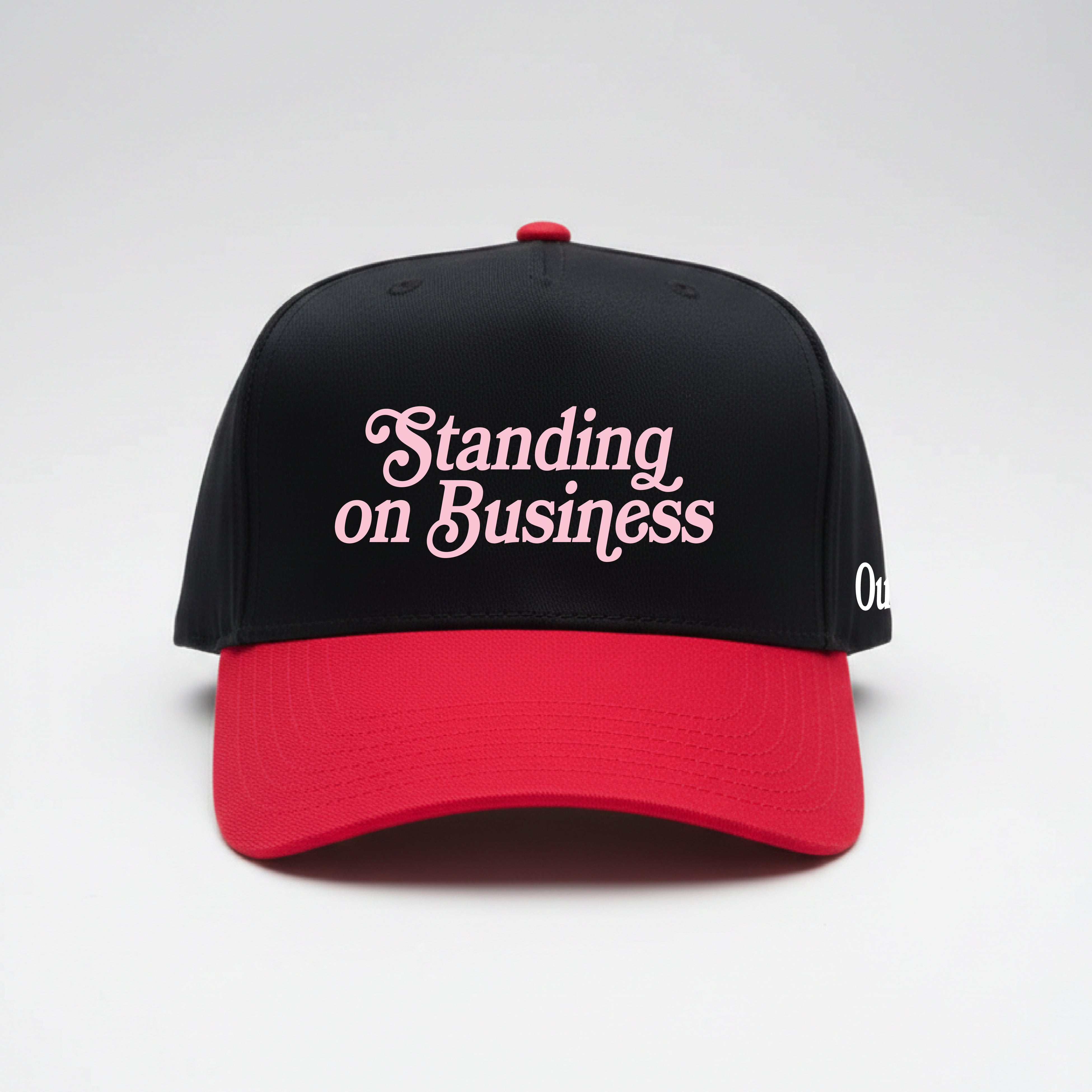 Standing On Business Embroidered Snapback - PINK