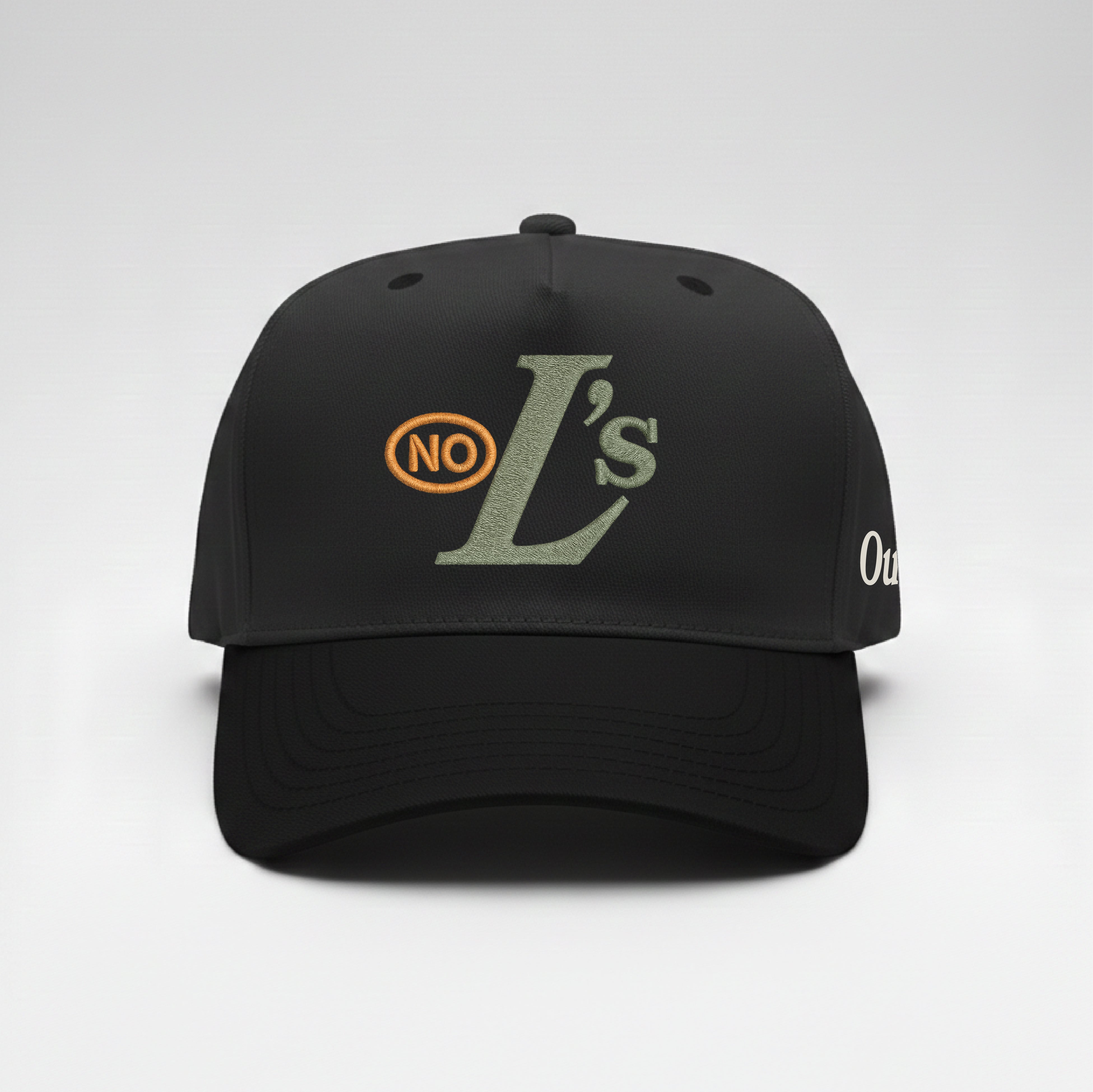 No L's Puff Embroidered Snapback - BLACK