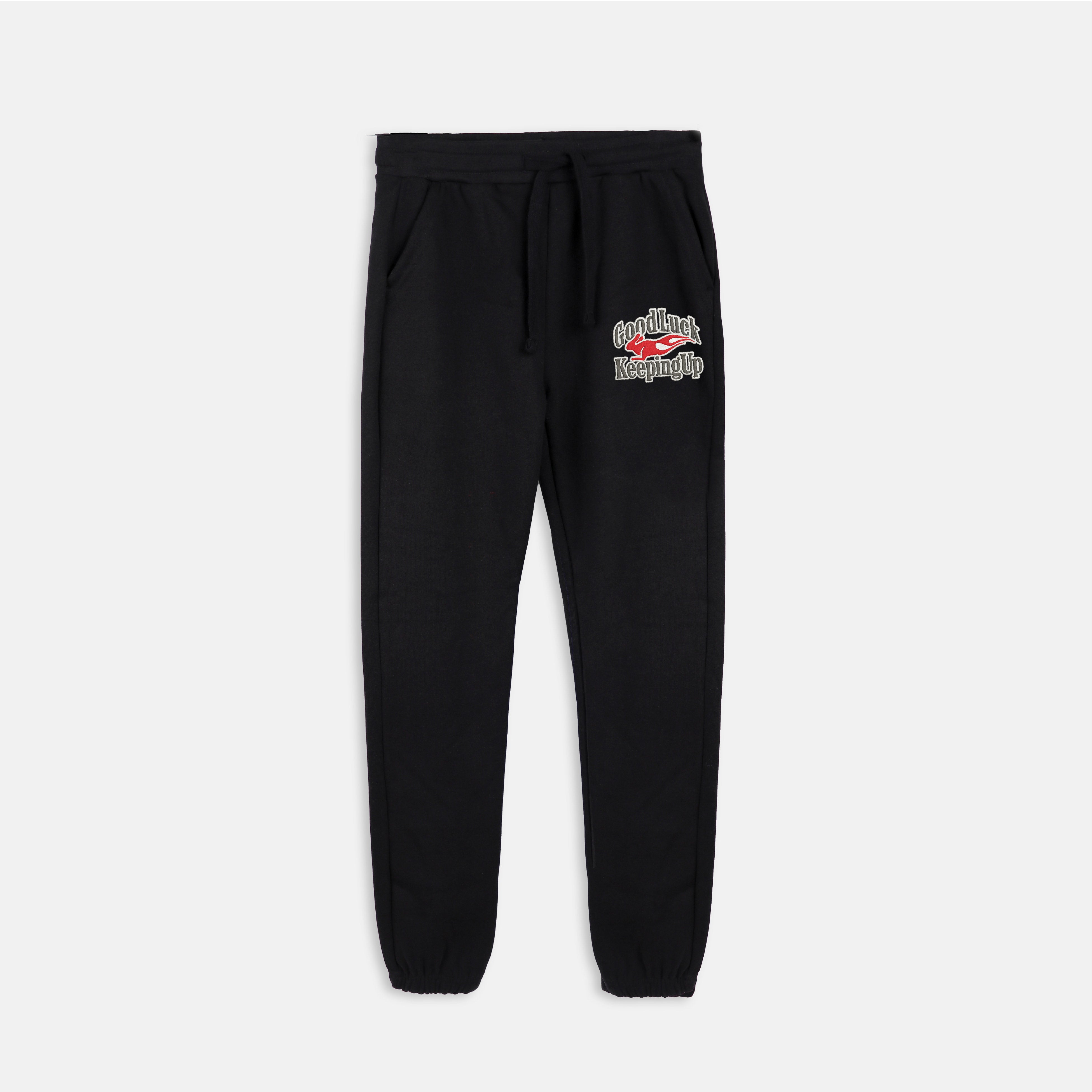Good Luck Keeping Up Embroidered Joggers