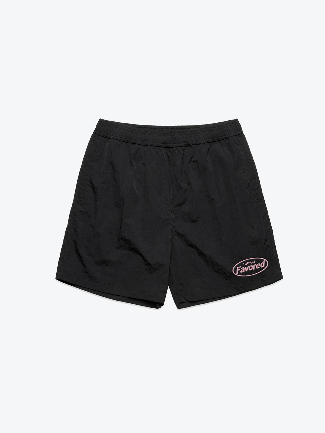 Highly Favored Embroidered 6" Nylon Shorts