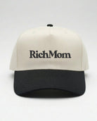 Rich Mom Embroidered Snapback - Natural/ Black
