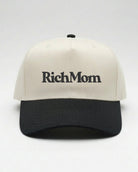 Rich Mom Embroidered Snapback - Natural/ Black