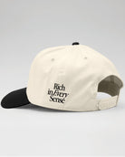 Rich Mom Embroidered Snapback - Natural/ Black