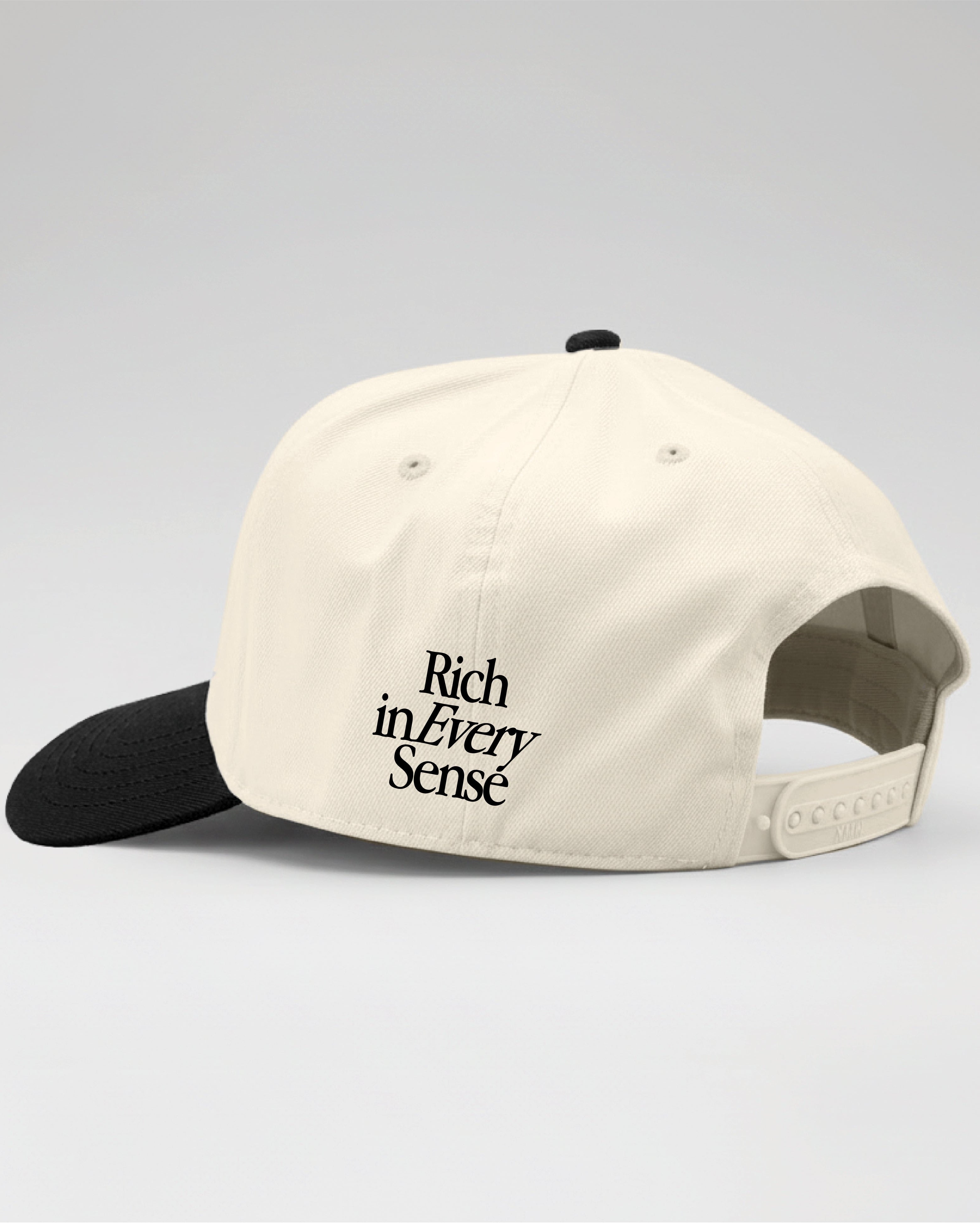 Rich Mom Embroidered Snapback - Natural/ Black