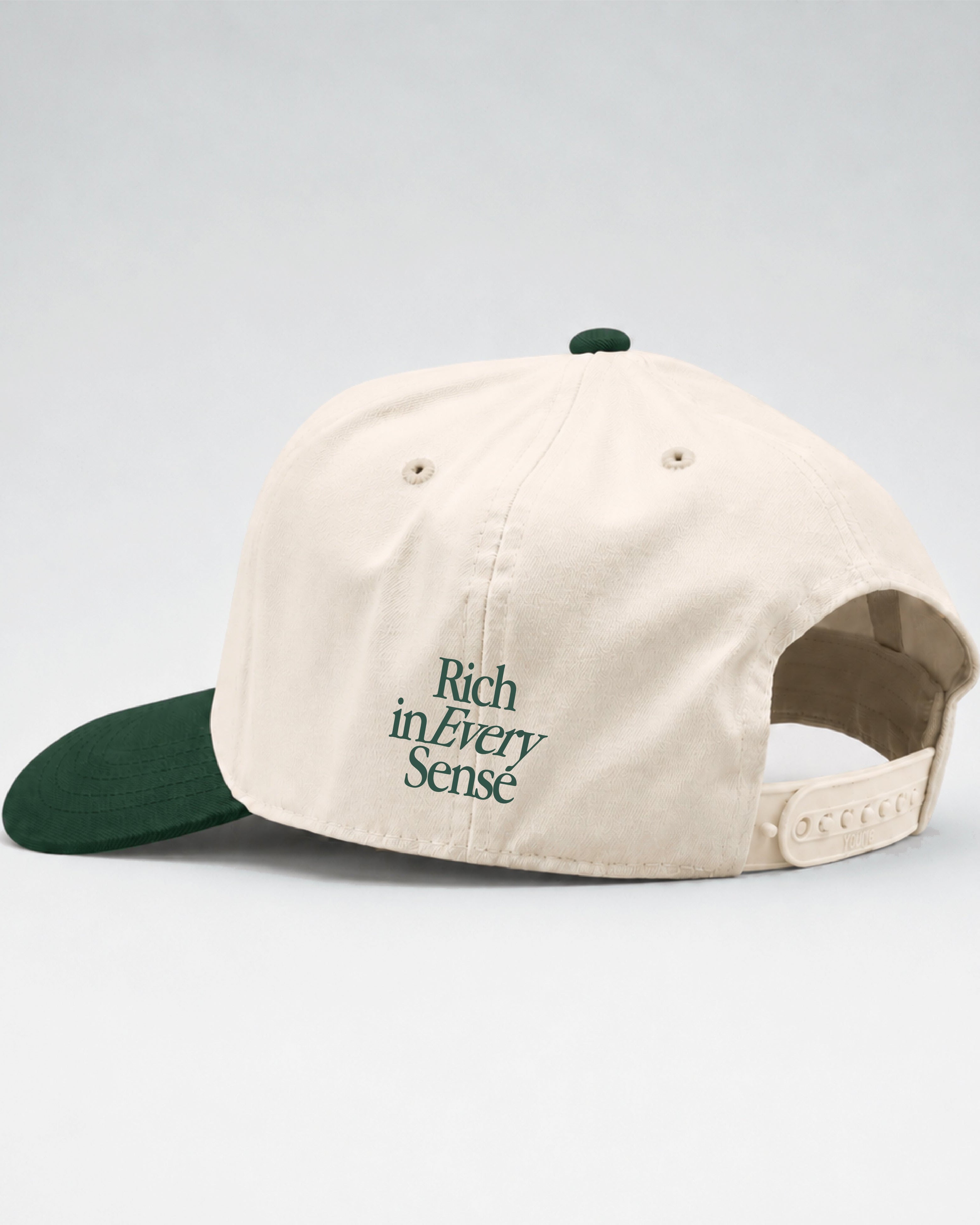 Rich Dad Embroidered Snapback - Natural/ F. Green