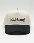 Rich Gang Embroidered Snapback - Natural/ Black