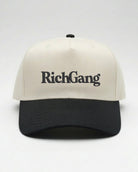 Rich Gang Embroidered Snapback - Natural/ Black