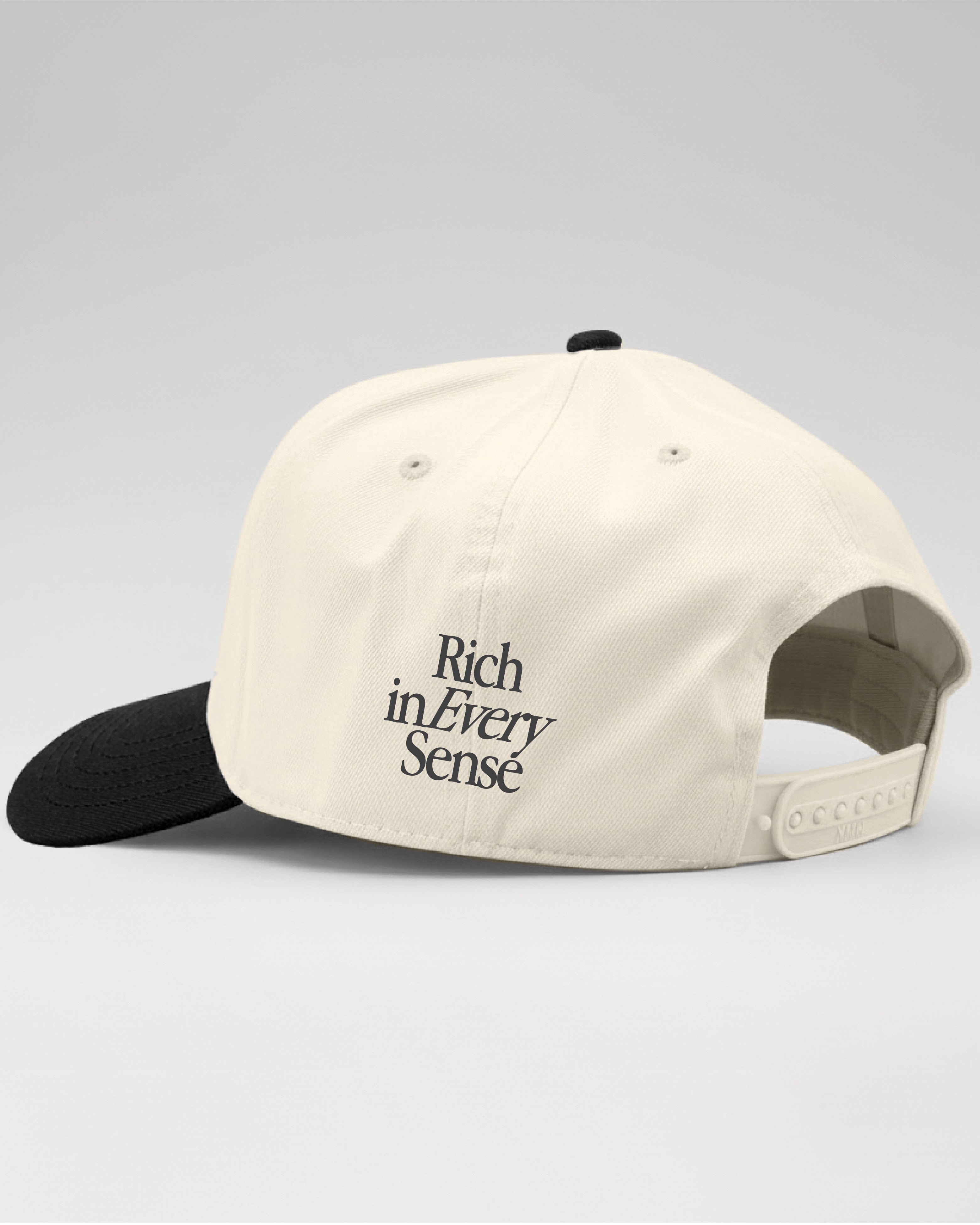 Rich Gang Embroidered Snapback - Natural/ Black