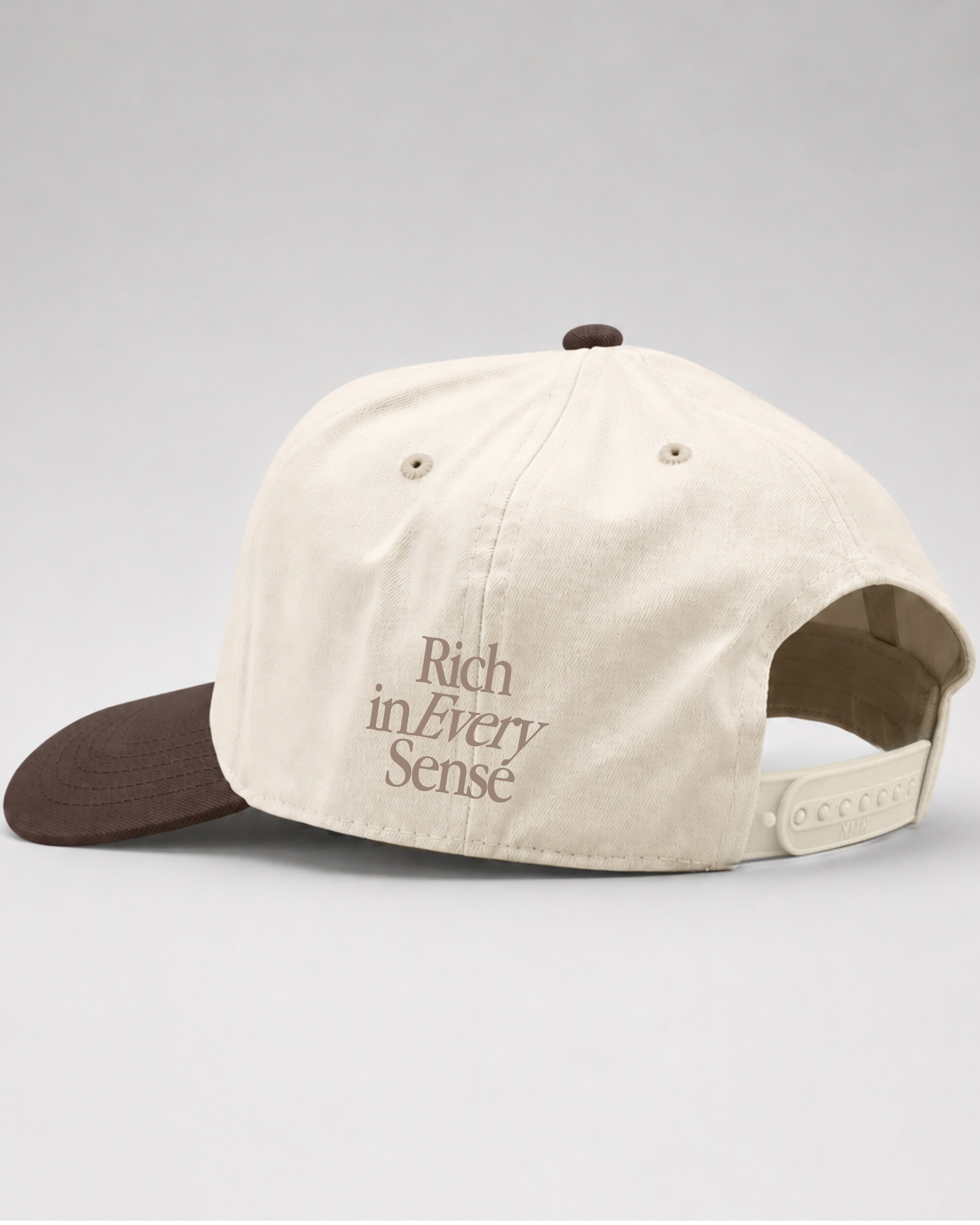 Rich Gang Embroidered Snapback - Natural/ Brown