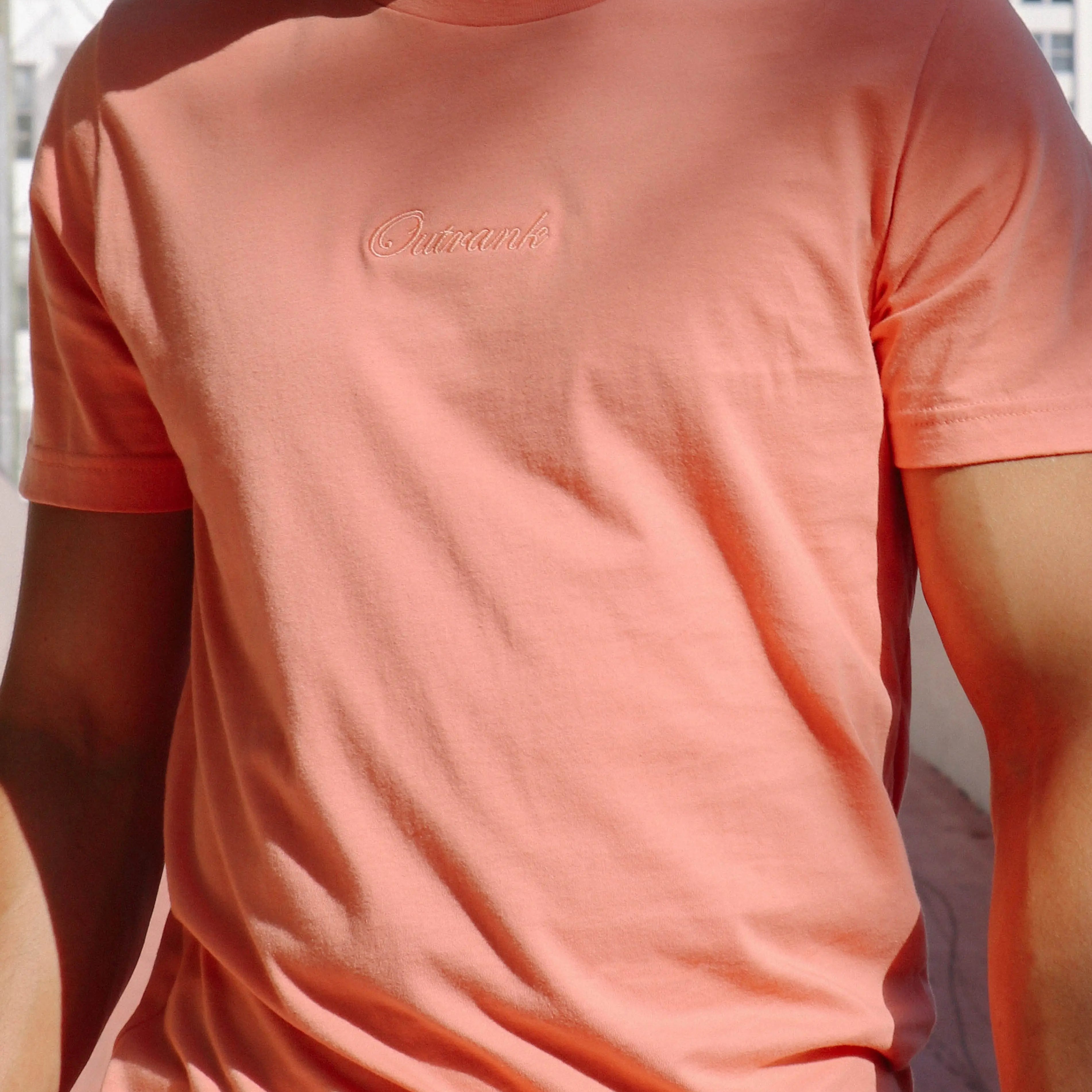 Outrank Everyday Embroidered Pink T-Shirt - Outrank