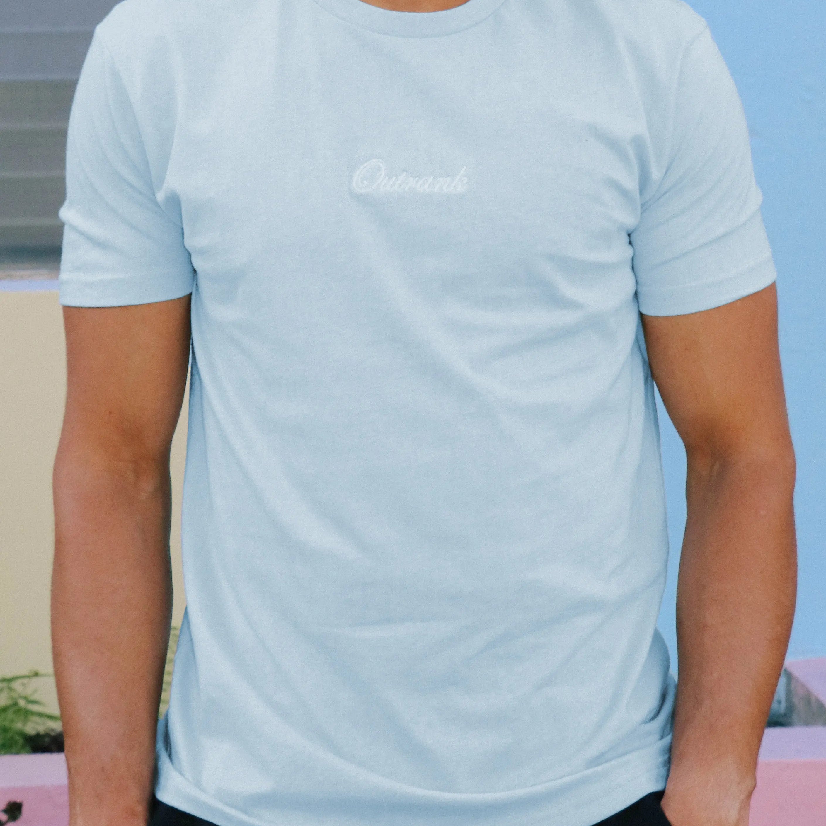 Outrank Everyday Embroidered Seafoam T-Shirt - Outrank