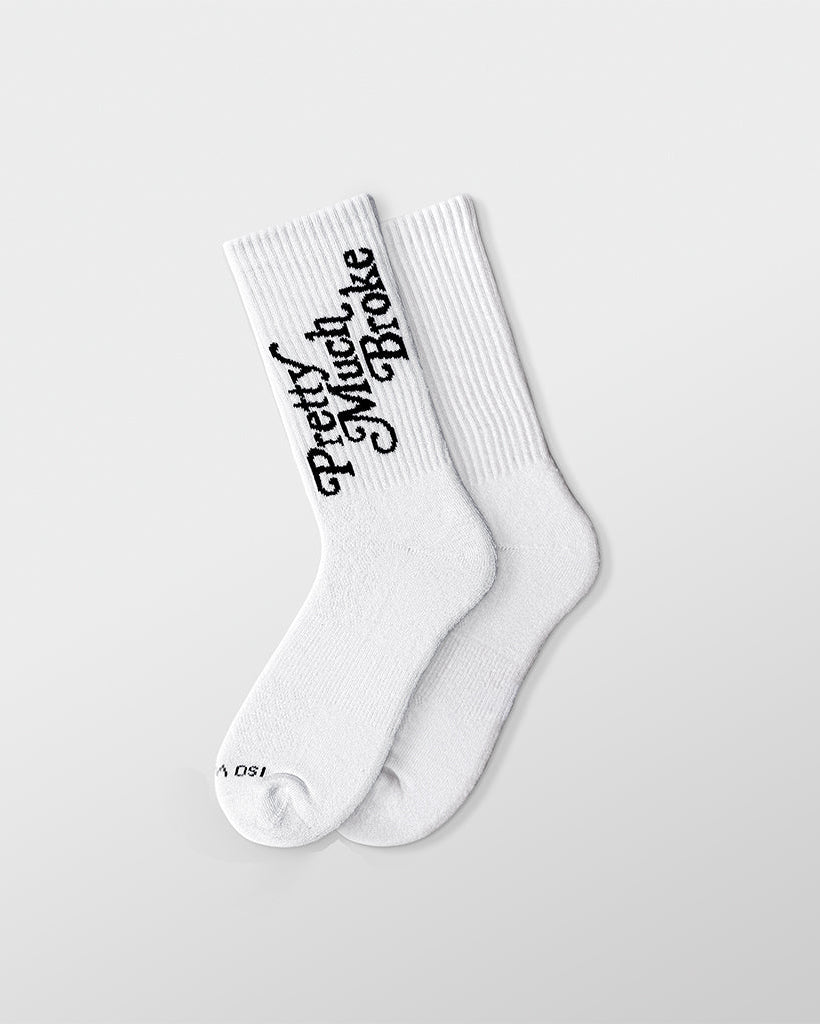 Pretty Much Broke Socks - White