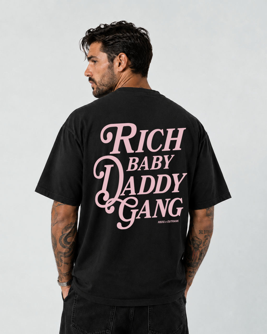 RBDG Ultra Heavyweight T-shirt- Black/ Pink