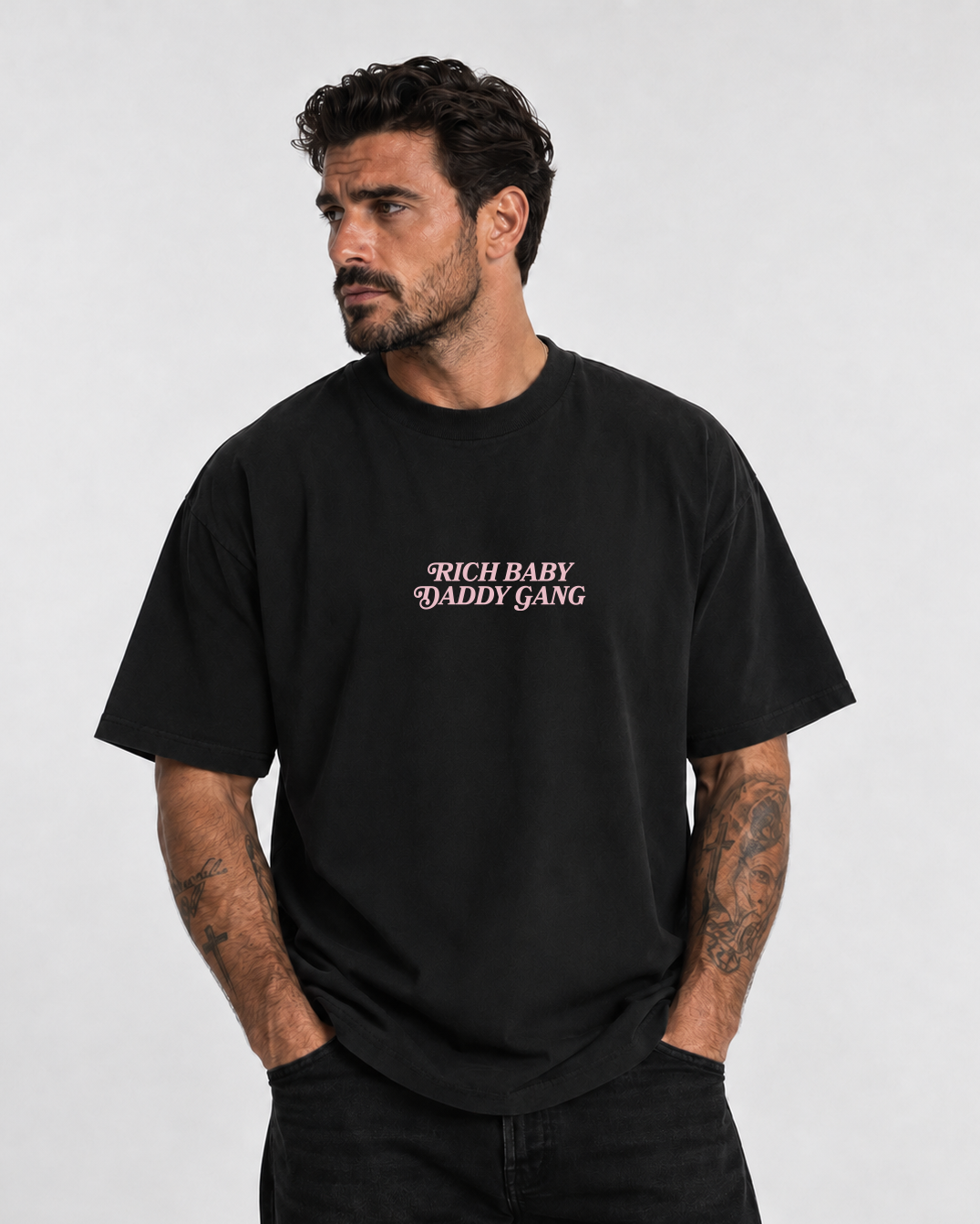 RBDG Ultra Heavyweight T-shirt- Black/ Pink