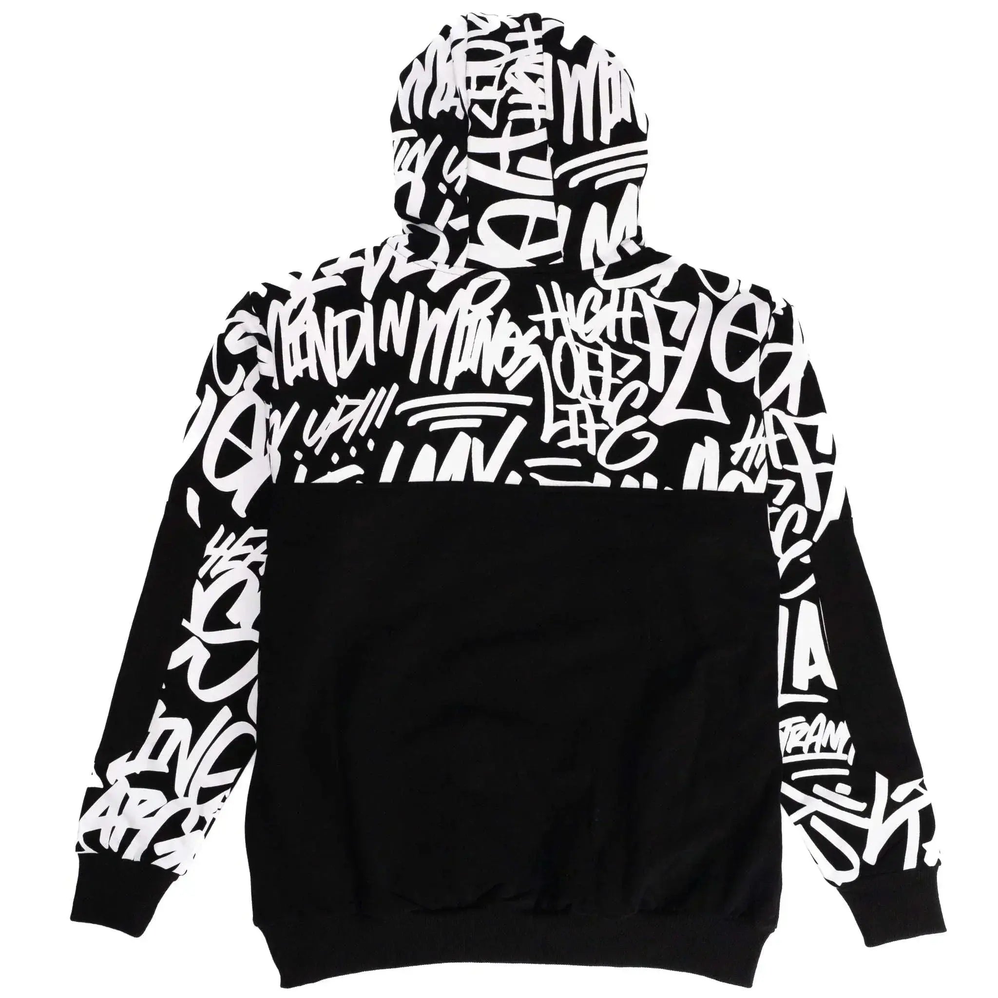 Scripted Color Blocked Fleece Hoodie