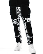 Scripted Color Blocked Fleece Joggers