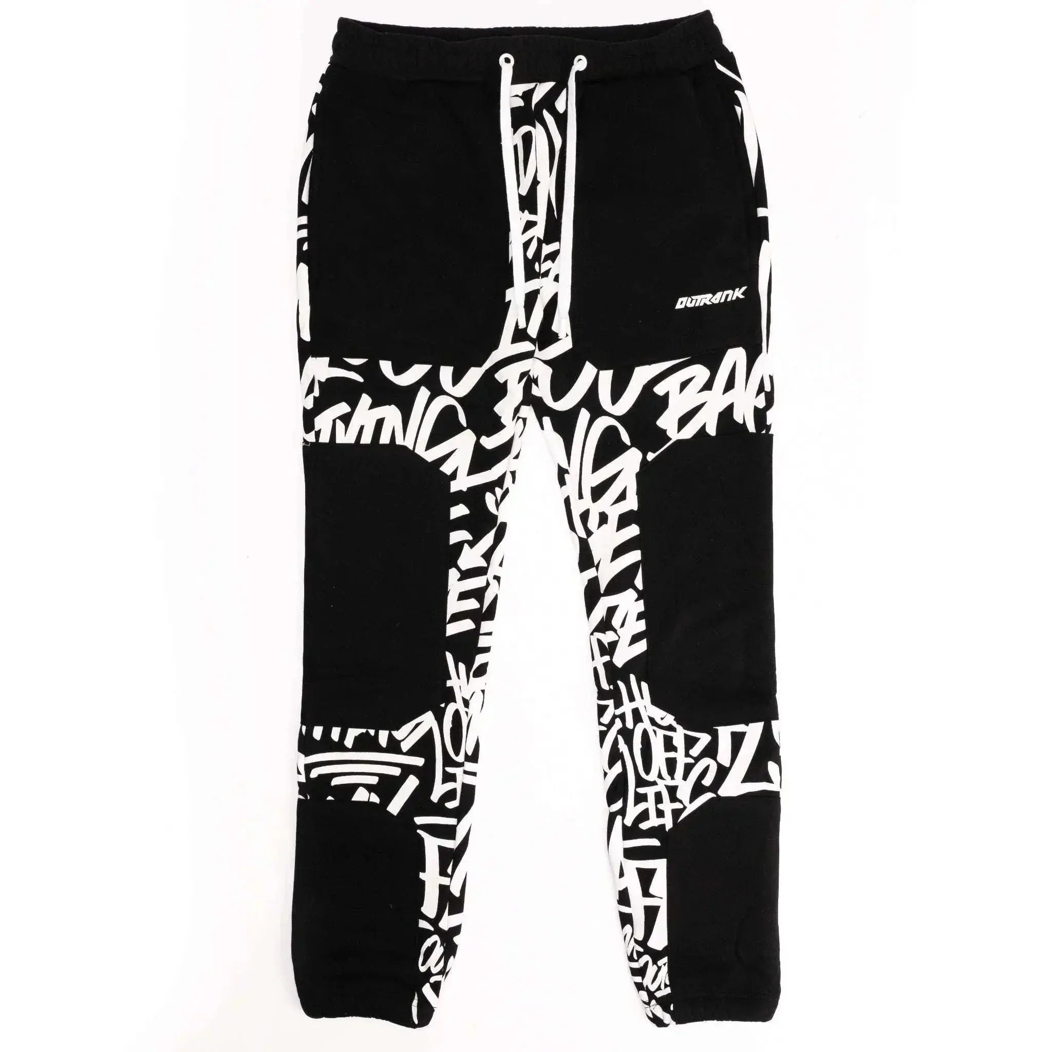Scripted Color Blocked Fleece Joggers