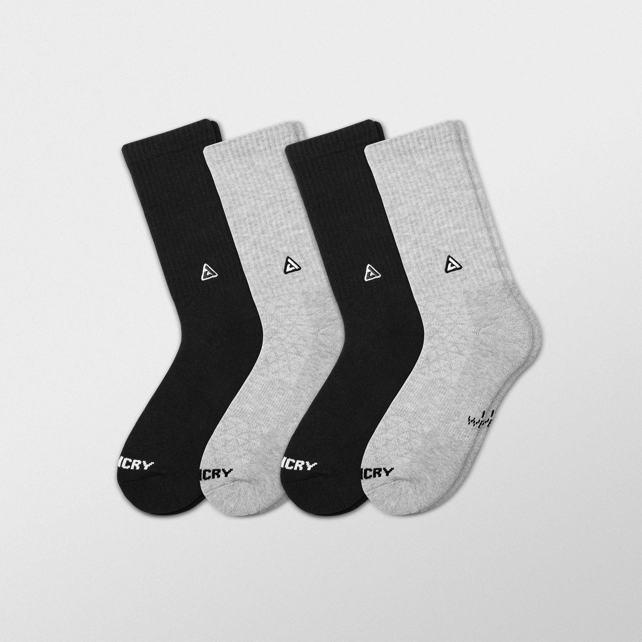 Crew 3.0 - Black & Gray 4 Pack