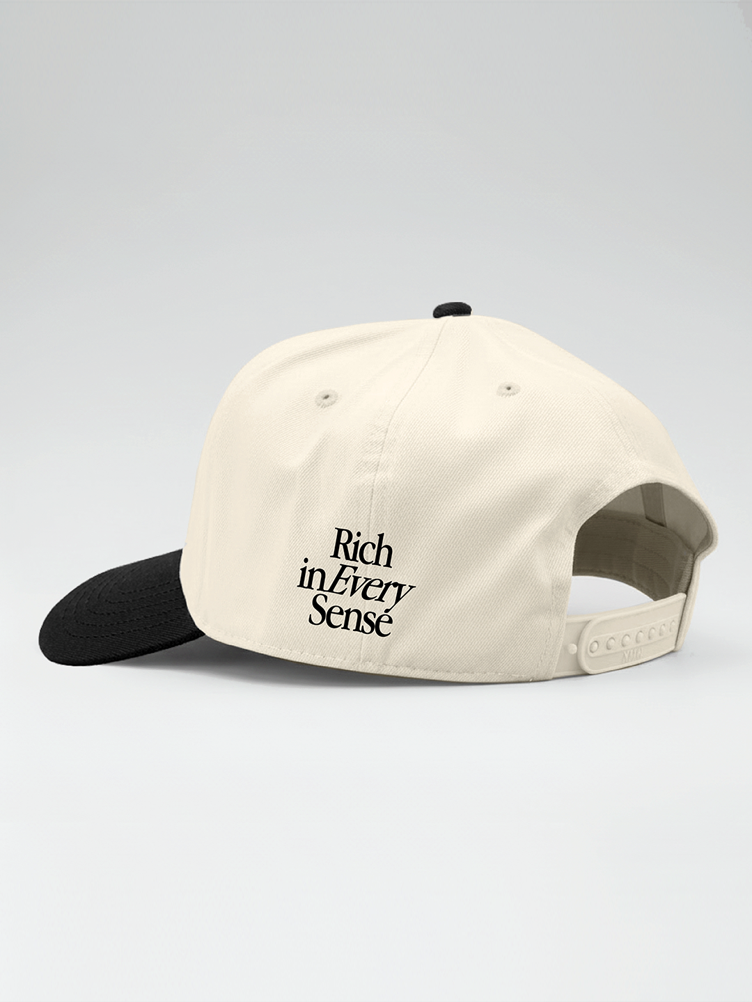Rich Mom Embroidered Snapback - Natural/ Black