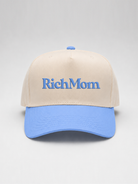 Rich Mom Embroidered Snapback - Natural/ Blue