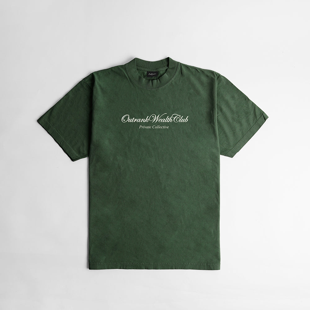 Private Collective Ultra Heavyweight T-shirt- Moss - Outrank Brand