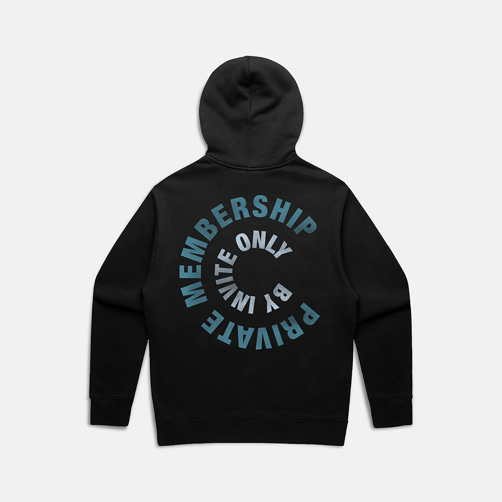 Membership Only Heavyweight Fleece Hoodie- Black