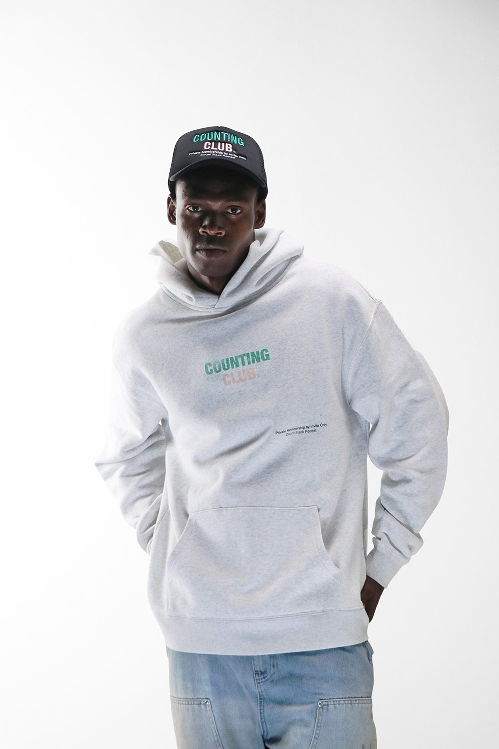 Counting Club Heavyweight Fleece Hoodie- White