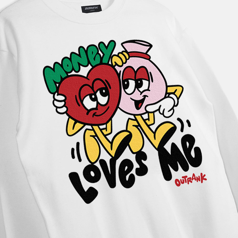 Money Loves Me Premium Crewneck Fleece